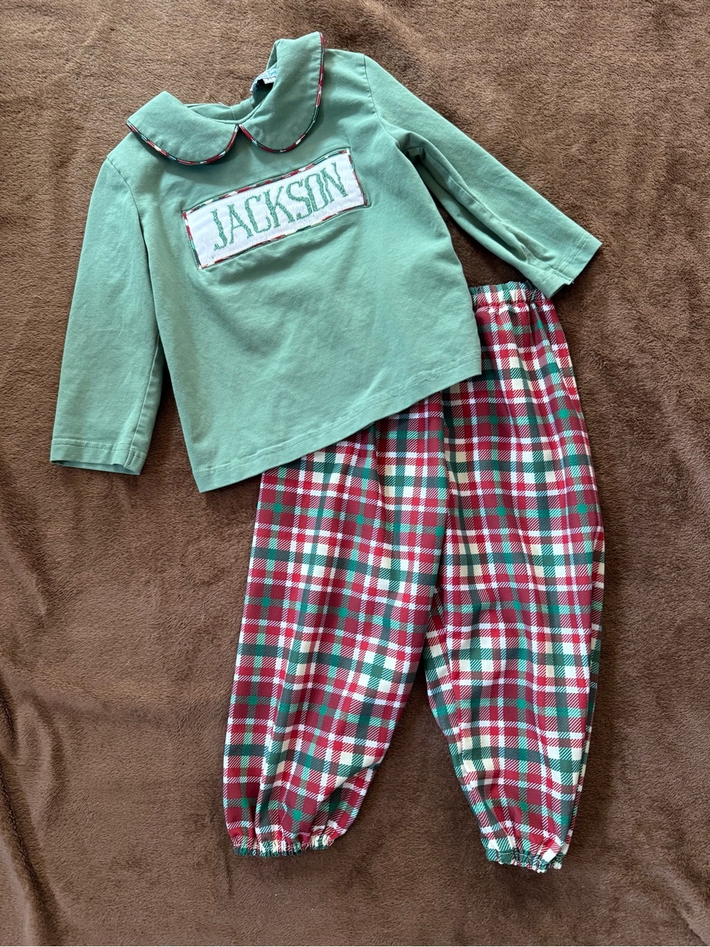 Mint Green Long-Sleeve Top with Peter Pan Collar “Jackson”